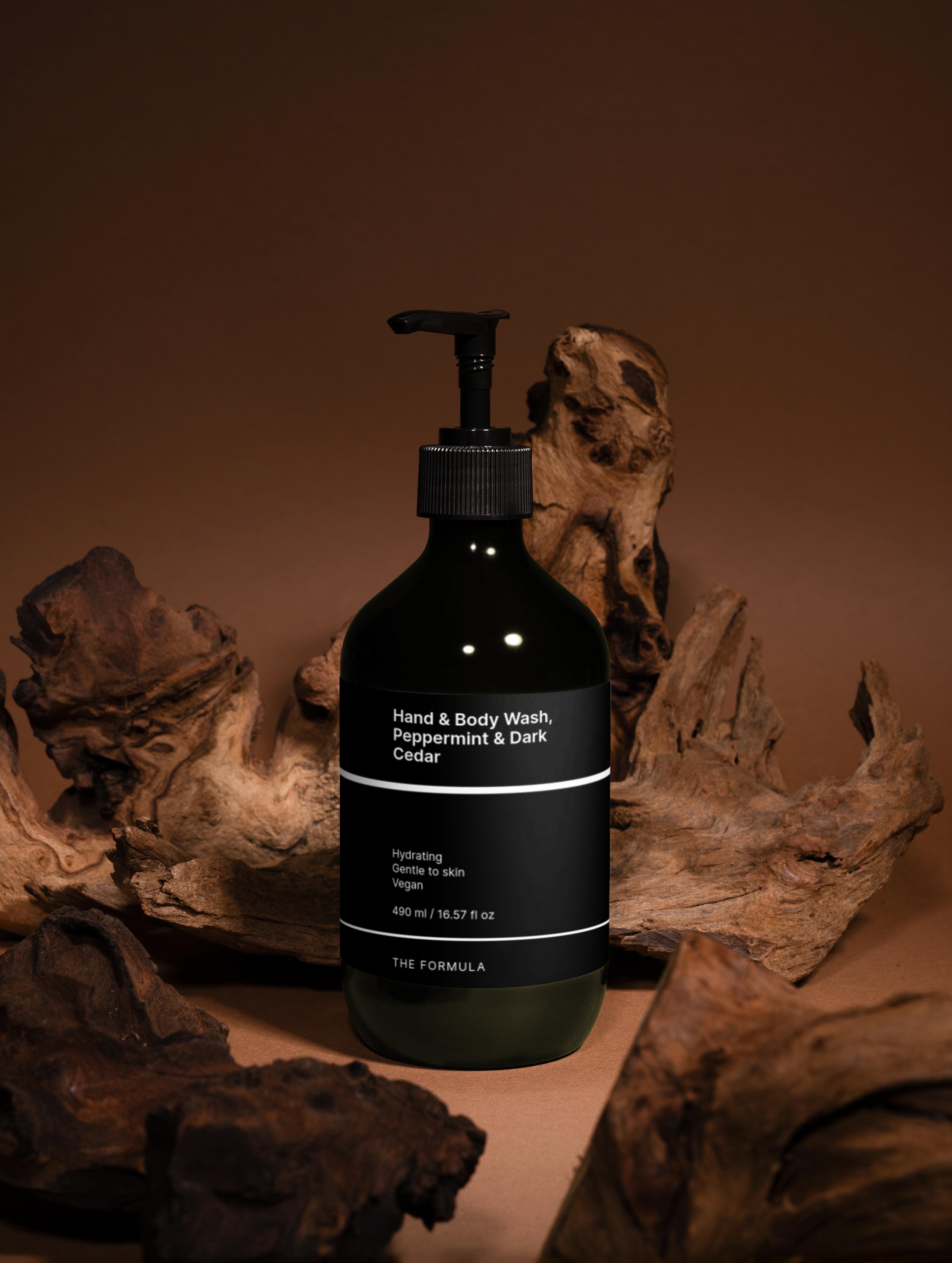 Hand & Body Wash, Peppermint & Dark Cedar