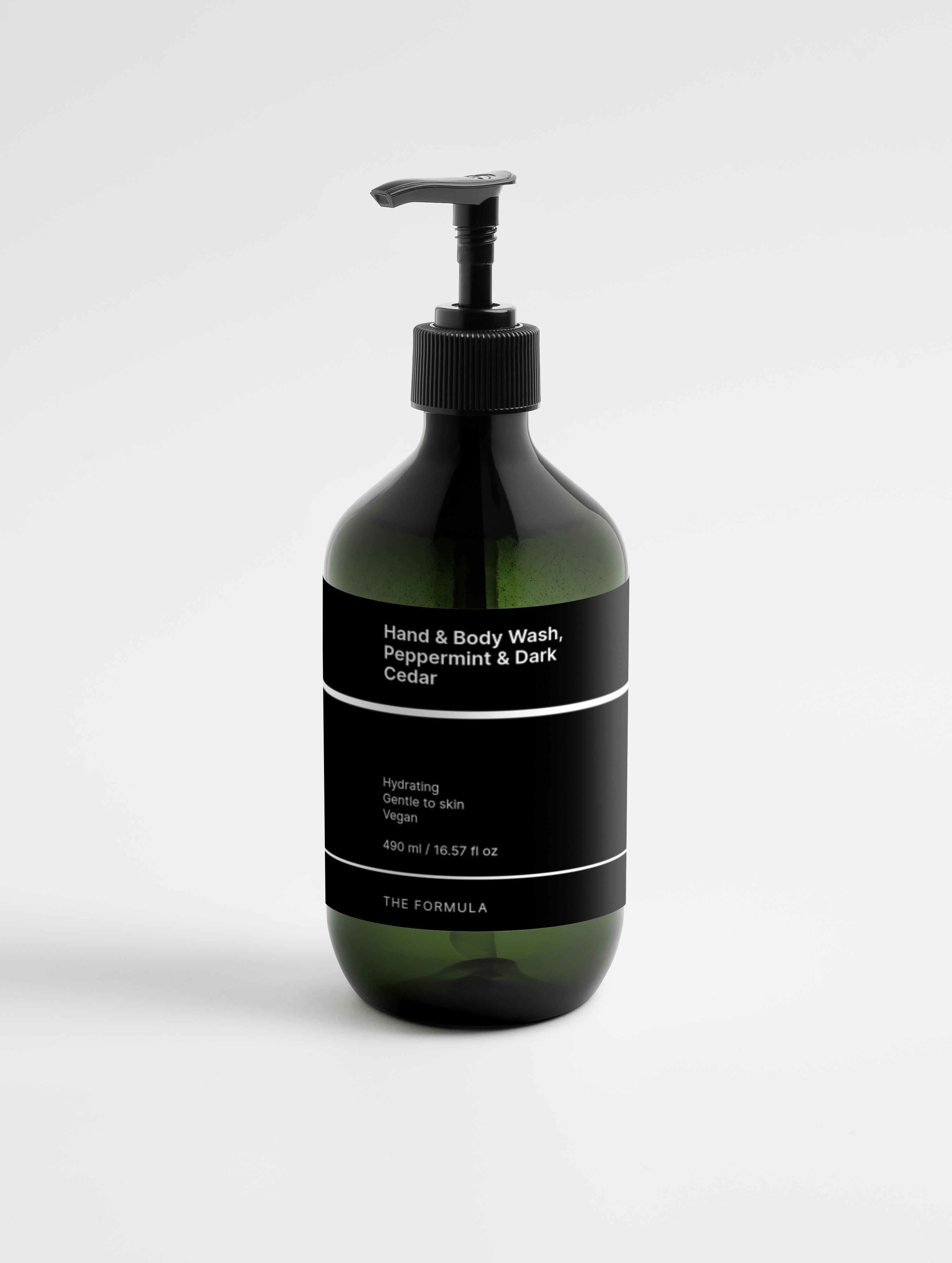 Hand & Body Wash, Peppermint & Dark Cedar